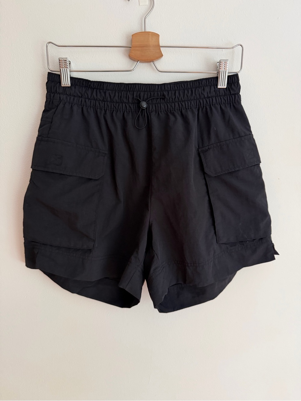 Old Navy High Waisted Woven Cargo Shorts Quick Dry Bungee Black Small S